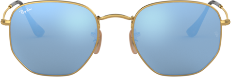 Lunettes de soleil Ray-Ban RB3548N 001/9O - Monture or unisexe, verres bleu miroir polarisés vue 2
