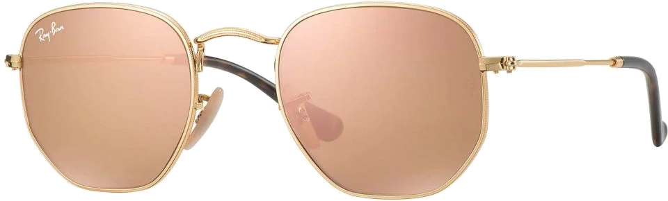 Lunettes de soleil Ray-Ban Hexagonal Flat Lenses RB3548N 001/Z2 verres miroirs roses - Rose / 48-21