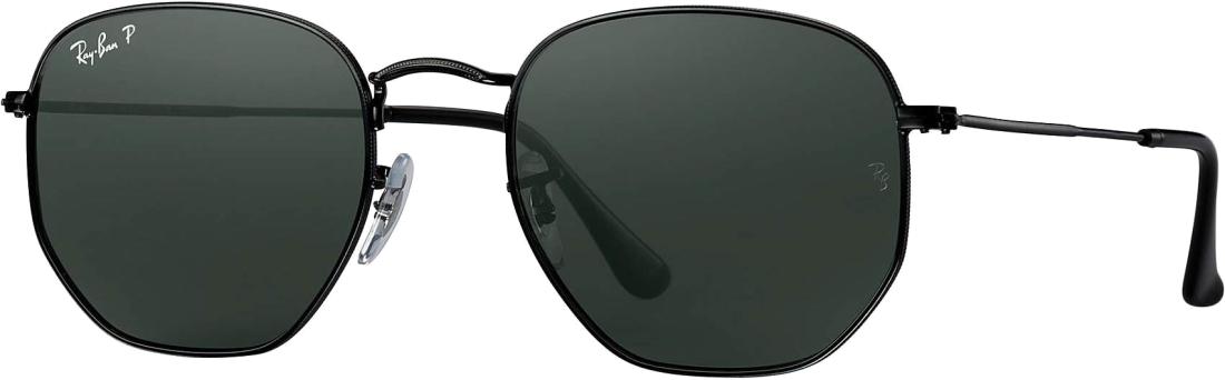Lunettes de soleil Ray-Ban Hexagonal Flat Lenses RB3548N 002/58 Noir Polarisés - 51-21 vue 2