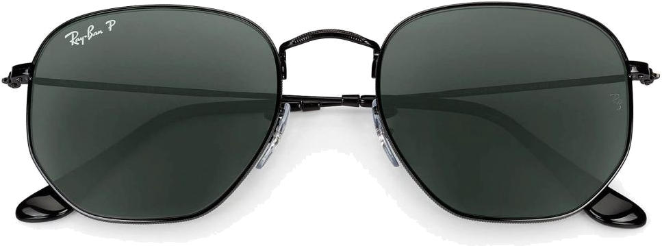 Lunettes de soleil Ray-Ban Hexagonal Flat Lenses RB3548N 002/58 Noir Polarisés - 51-21 vue 3