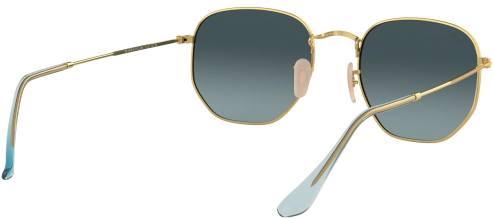 Lunettes de soleil Ray-Ban RB3548N 9123/3M - Monture hexagonale or, verres bleu dégradé - Unisexe