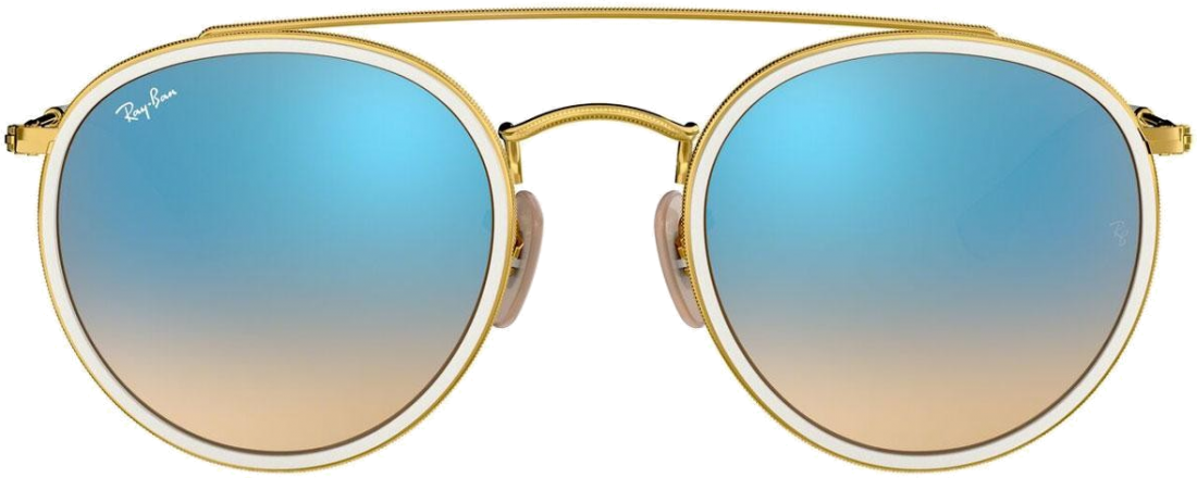 Lunettes de soleil Ray-Ban Round Double Bridge RB3647N 001/4O Verres miroir dégradés - 51-22 vue 2