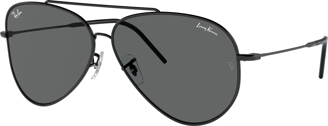 Lunettes de soleil Ray-Ban RBR0101S 002/GR Aviator Reverse Noir Gris - Edition Limitée Lenny Kravitz