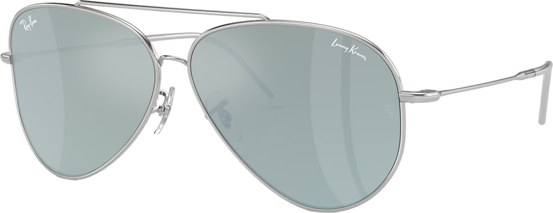 Lunettes de soleil Ray Ban RBR0101S 003/30 Lenny Kravitz X Reverse Aviator argent - 59-11