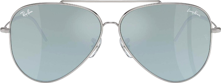 Lunettes de soleil Ray Ban RBR0101S 003/30 Lenny Kravitz X Reverse Aviator argent - 62-11 vue 2