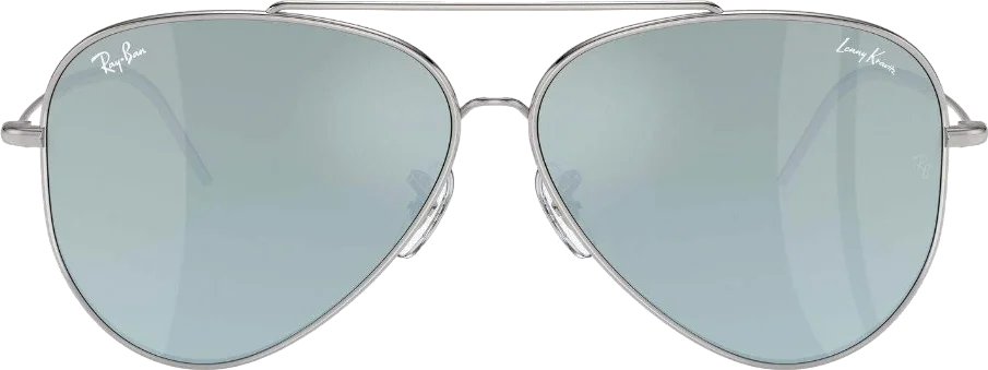 Lunettes de soleil Ray-Ban Reverse Aviator argent RBR0101S 003/30 - Modèle Unisexe Lenny Kravitz vue 2