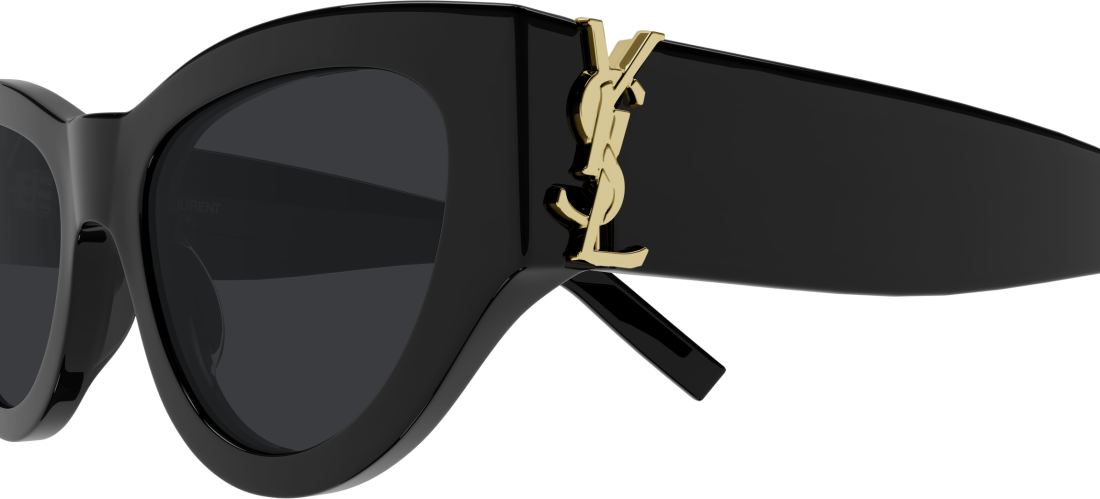 Lunettes de soleil Saint Laurent SL M94 en acétate noir - Noir vue 2