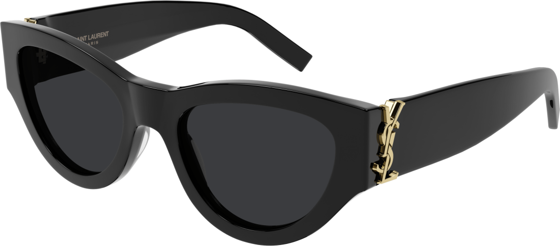 Lunettes de soleil Saint Laurent SL M94 en acétate noir - Noir vue 3