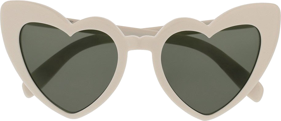Lunettes de soleil Saint Laurent New Wave Loulou SL 181 forme coeur en acétate - Blanc vue 2