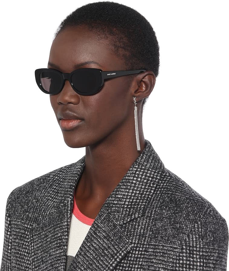 Lunettes de soleil Saint Laurent SL 316 BETTY ovales en acétate - Noir vue 3