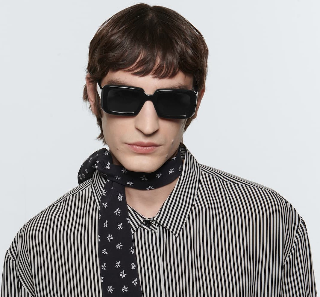 Lunettes de soleil Saint Laurent New Wave Sunrise SL534 rectangulaires - Noir vue 3