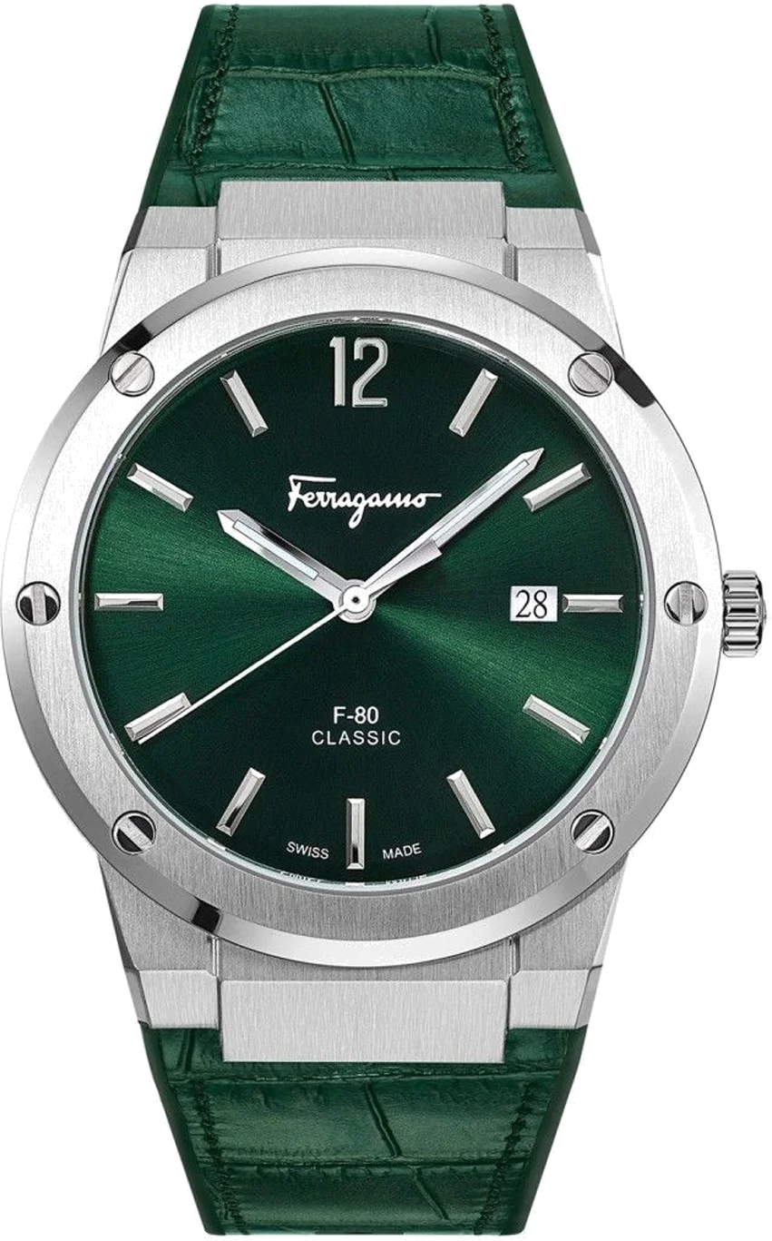 Montre Homme Salvatore Ferragamo SFDT00119 Cadran Vert Bracelet Silicone