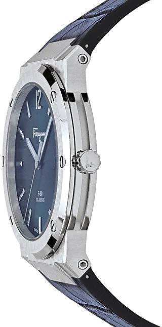 Montre Homme Salvatore Ferragamo SFDT00319 - Boîtier Argent 42mm, Cadran et Bracelet Bleu vue 2