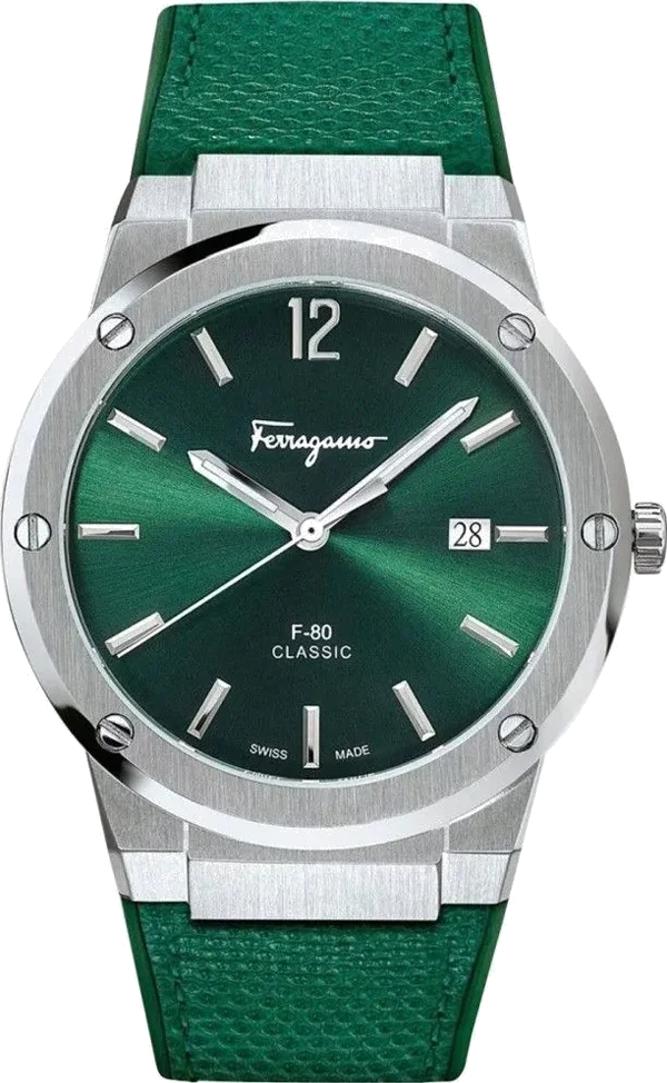Montre Homme Salvatore Ferragamo SFDT00519 Cadran Vert Silicone et Silicone