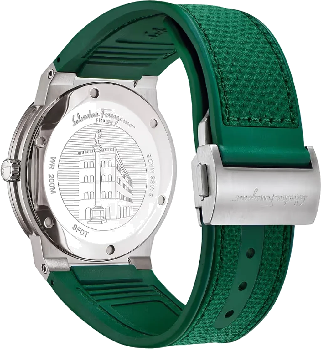 Montre Homme Salvatore Ferragamo SFDT00519 Cadran Vert Silicone et Silicone vue 3
