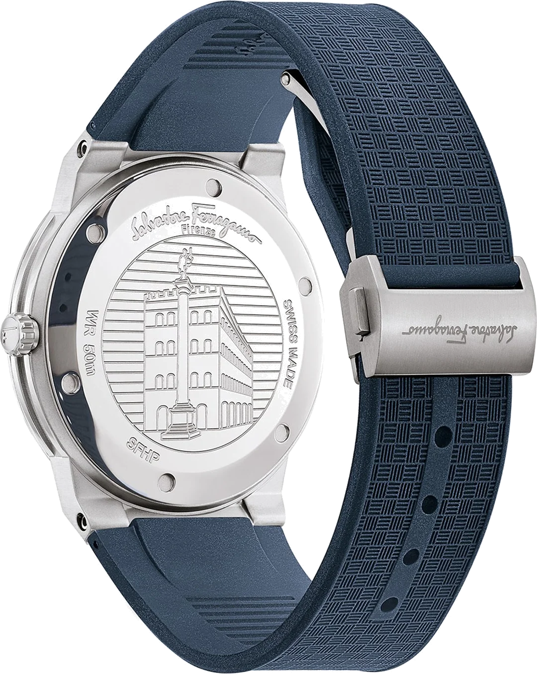 Montre Homme Salvatore Ferragamo SFHP00120 Silicone et Silicone Bleu vue 2