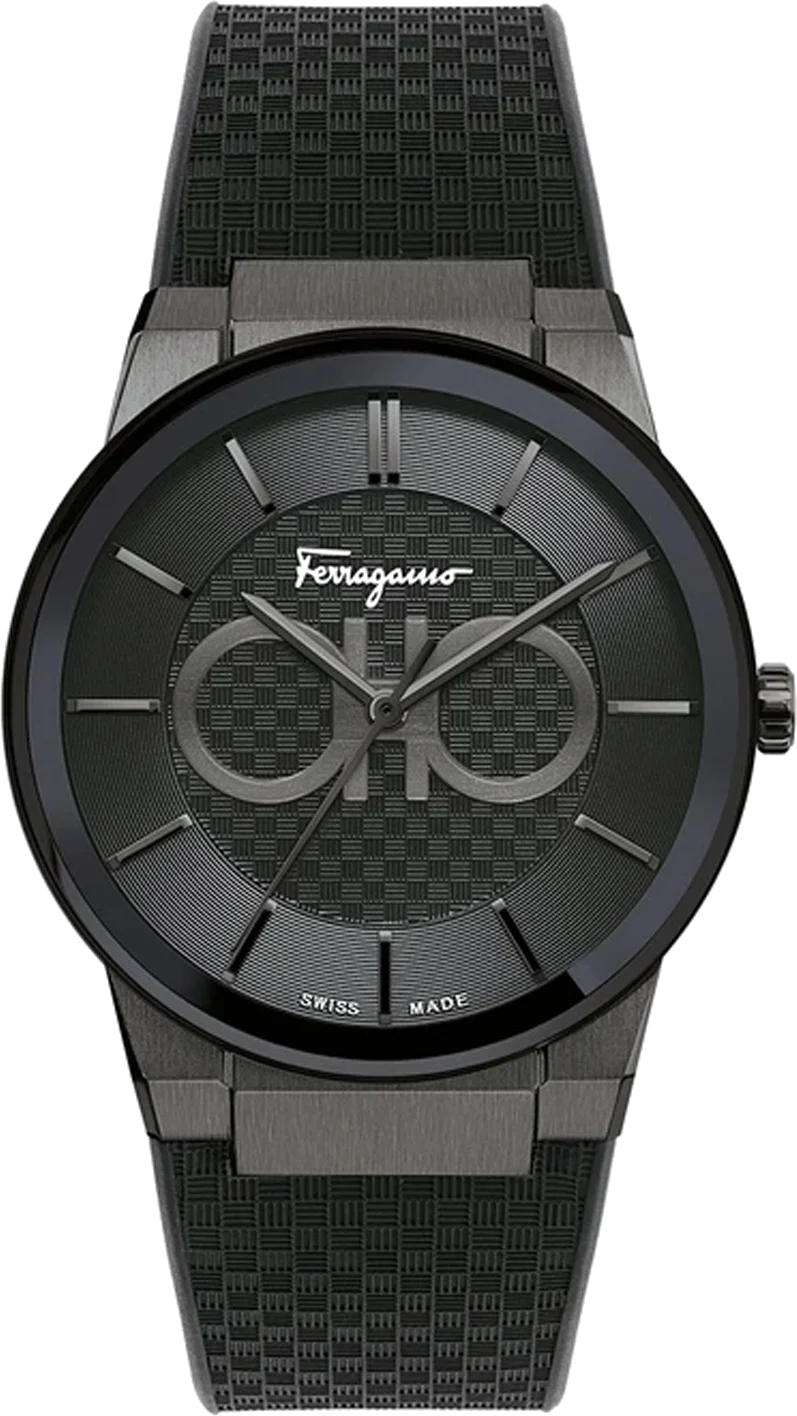 Montre Homme Salvatore Ferragamo SFHP00320, Boîtier Silicone, Cadran et Bracelet Silicone Noir