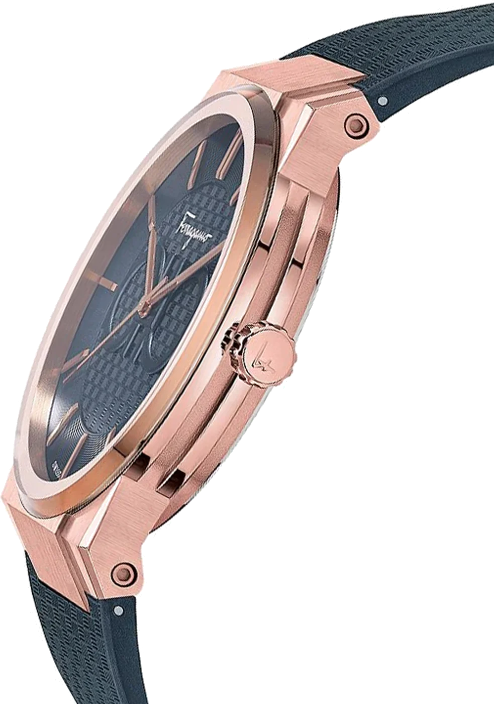 Montre Homme Salvatore Ferragamo SFHP00420 Boîtier Silicone Or Rose Cadran Noir Bracelet Silicone vue 2