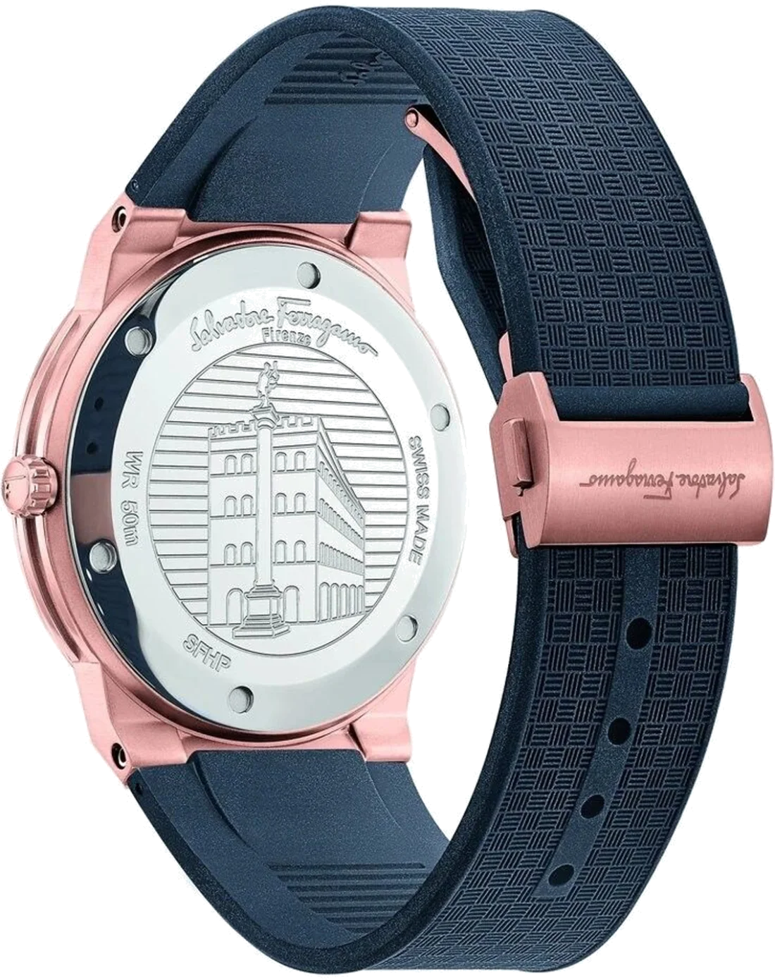Montre Homme Salvatore Ferragamo SFHP00420 Boîtier Silicone Or Rose Cadran Noir Bracelet Silicone vue 3
