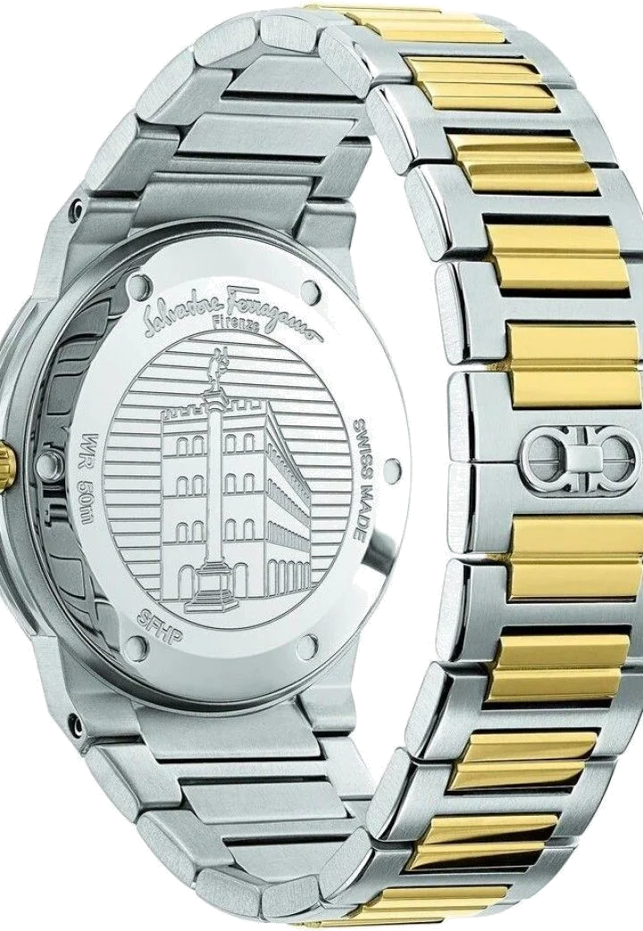 Montre Homme Salvatore Ferragamo SFHP00520 Acier Bicolore Argent/Or 41mm vue 2