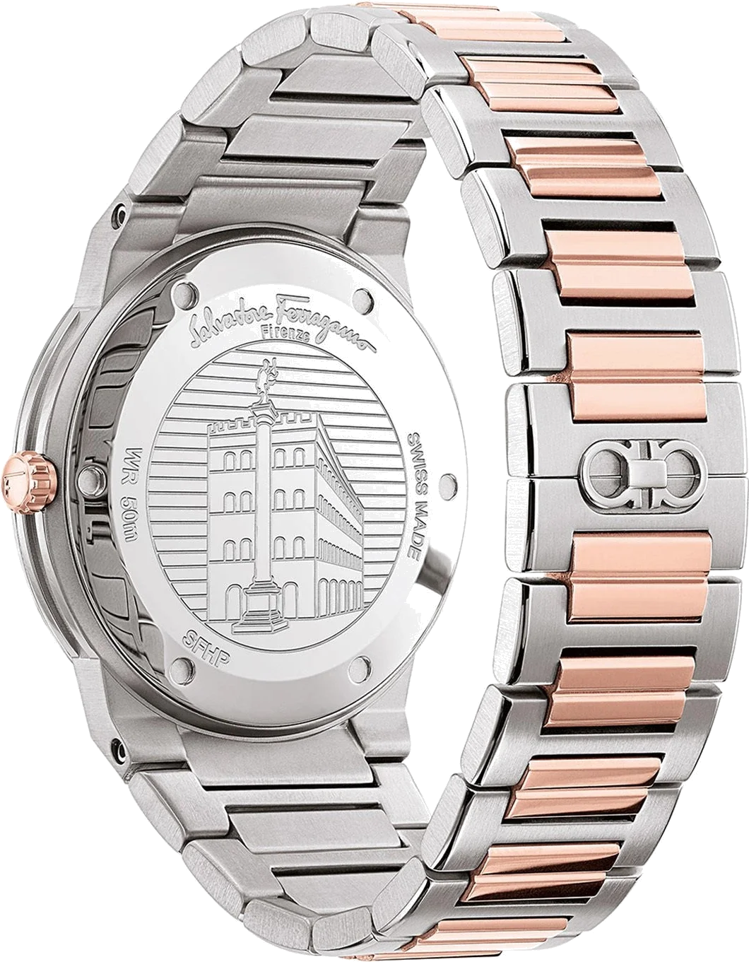 Montre Homme Salvatore Ferragamo SFHP00720 Acier Bicolore Cadran Bleu vue 2