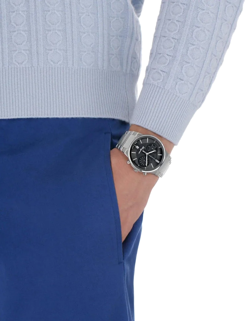 Chronographe Salvatore Ferragamo SFME00321 Homme en Acier, Cadran Noir vue 4