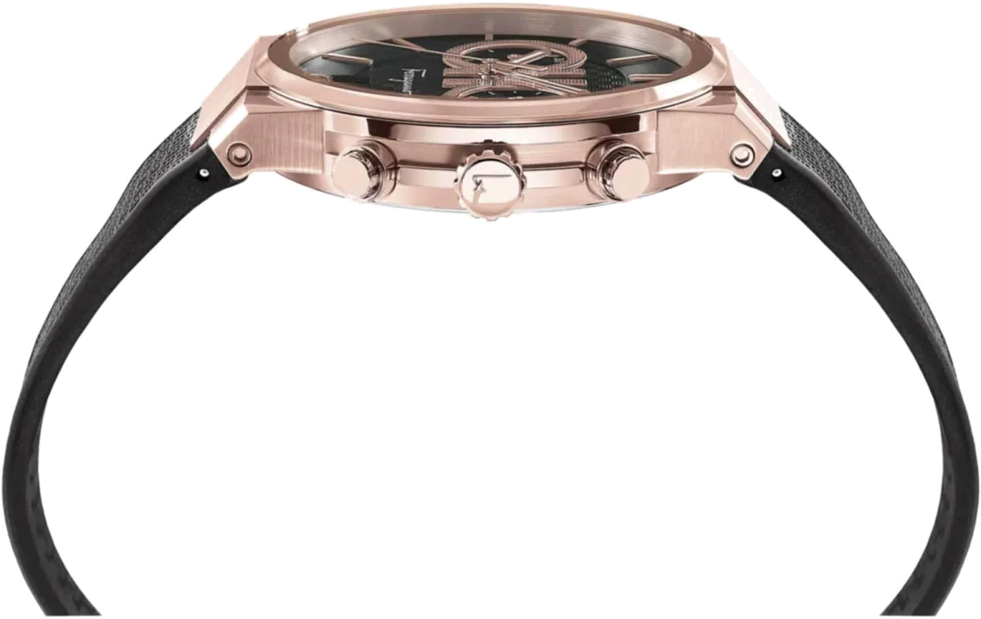 Chronographe Salvatore Ferragamo SFME00721 Homme - Boîtier Or Rose, Cadran Noir, Bracelet Silicone vue 2