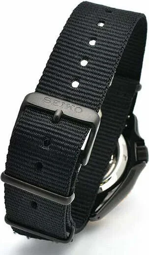 Montre Homme Seiko 5 Sports SBSA098 Automatique - Cadran Bleu, Boîtier Noir & Bracelet NATO Noir vue 3