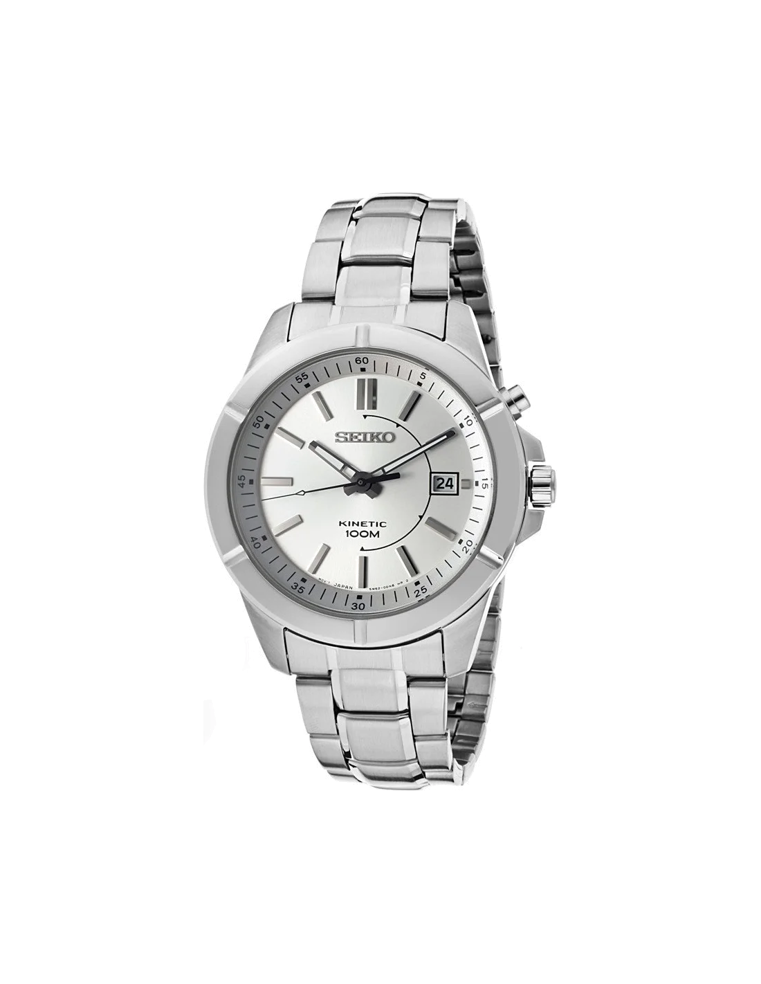 Montre Homme Seiko SKA535 en Acier Inoxydable Argent, Mouvement Kinetic