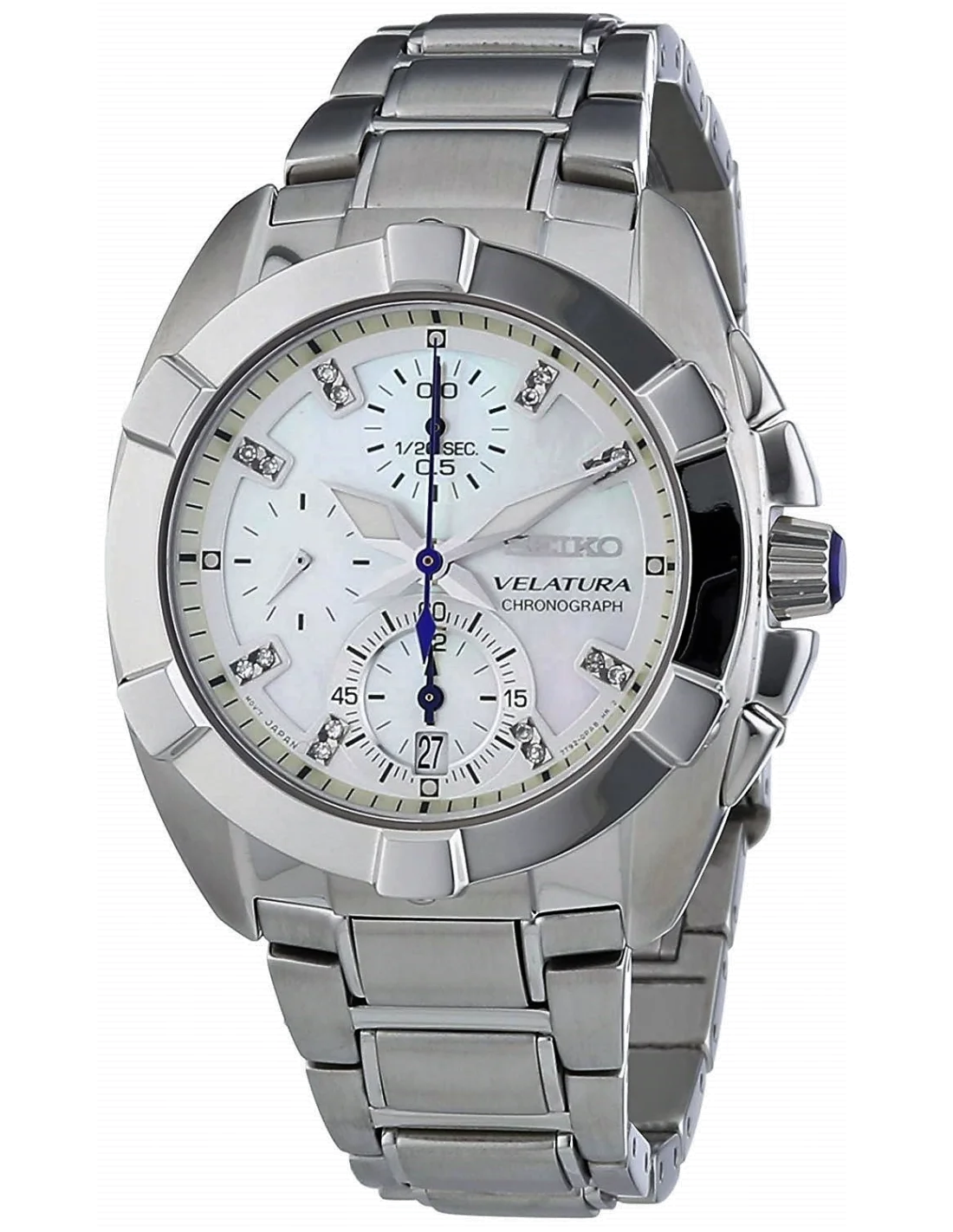 Seiko SNDZ19P1 Chronographe Homme Acier Inoxydable Cadran Blanc