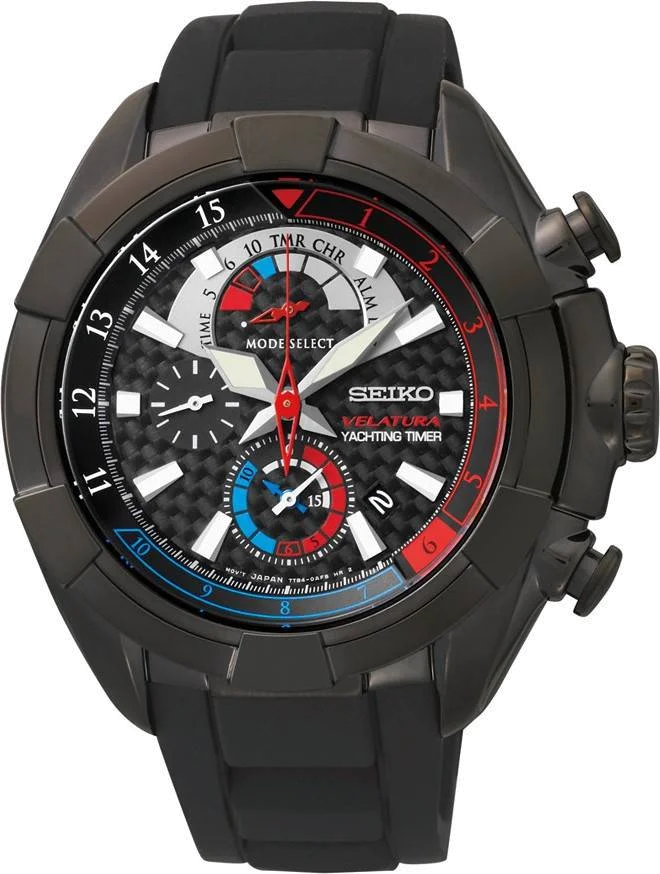 Montre Homme Seiko Velatura SPC149P1 en Silicone et Titane Noir