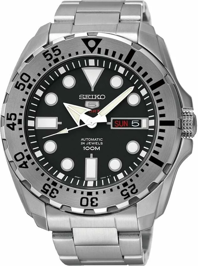 Montre Seiko 5 Sports SRP599J1 Automatique Homme, Cadran Noir 44mm, Acier