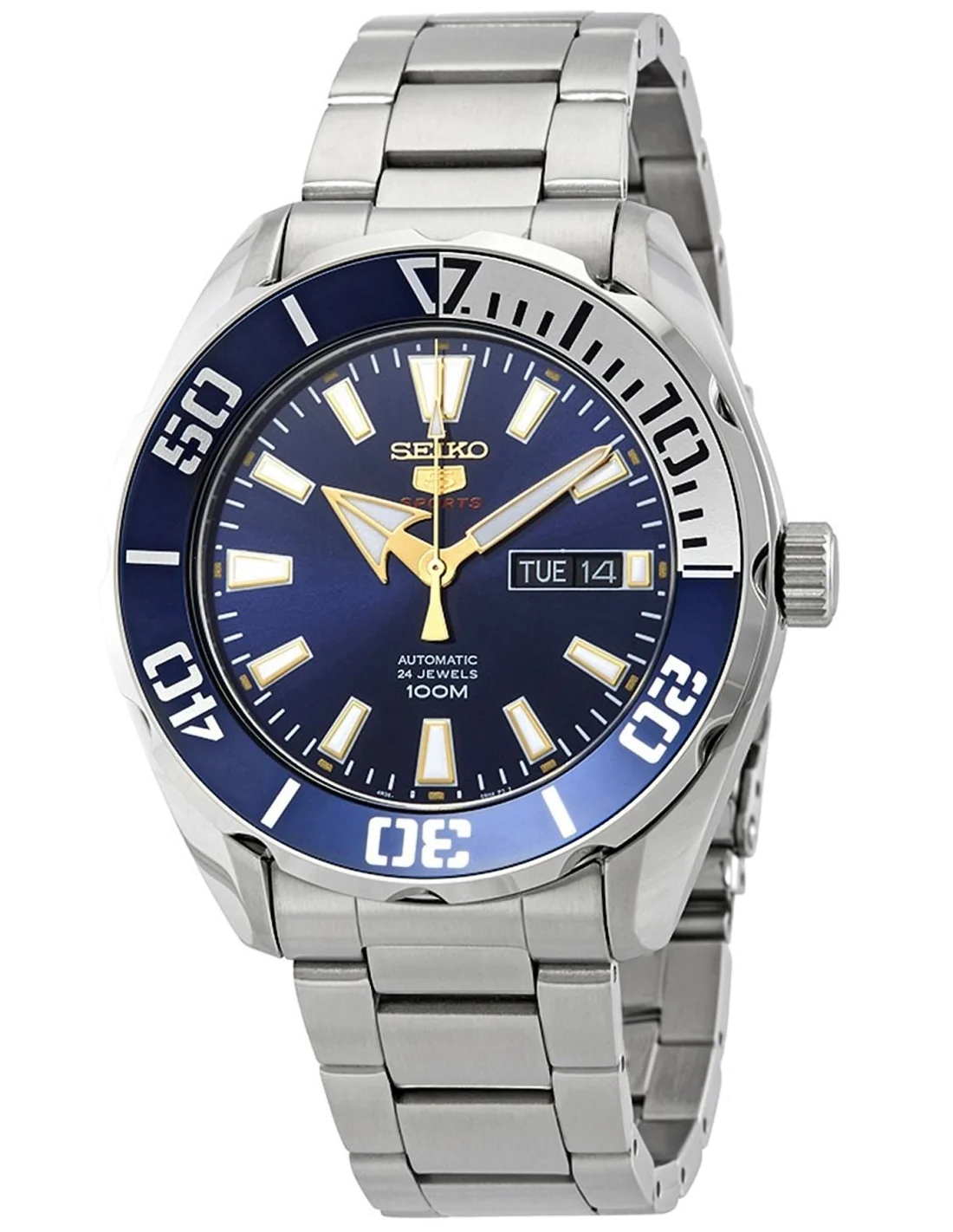 Montre Seiko 5 SRPC51K1 Automatique Homme - Cadran Bleu, Acier Inoxydable