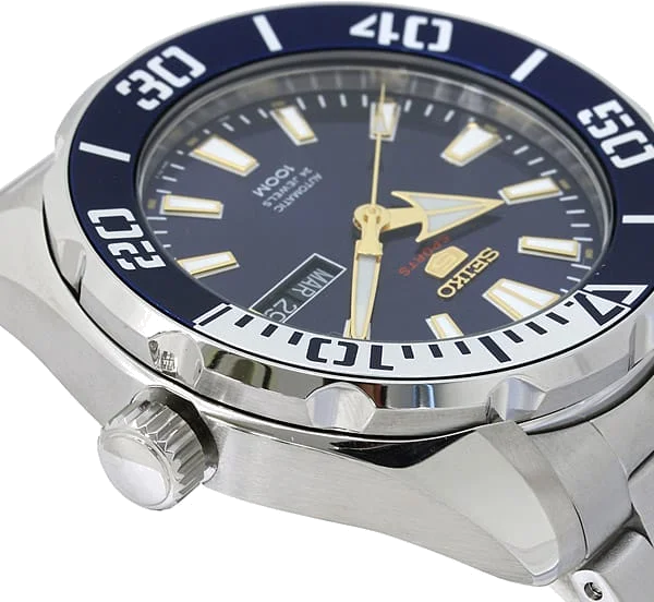 Montre Seiko 5 SRPC51K1 Automatique Homme - Cadran Bleu, Acier Inoxydable vue 3
