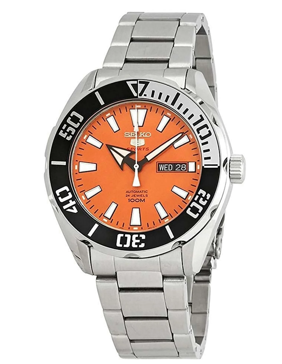 Montre Seiko 5 Automatique SRPC55K1 pour Homme - Cadran Orange 43mm