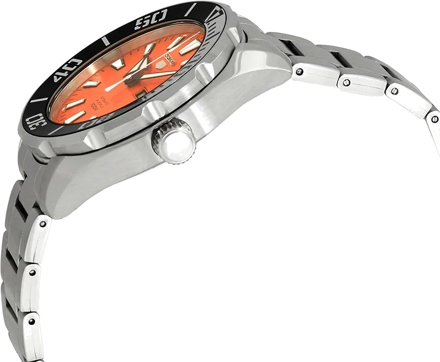 Montre Seiko 5 Automatique SRPC55K1 pour Homme - Cadran Orange 43mm vue 2