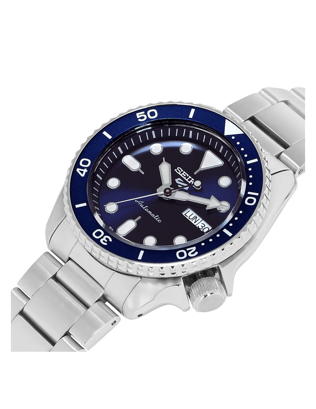 Montre Homme Seiko 5 Sports SRPD51K1 Automatique Cadran Bleu Acier vue 2
