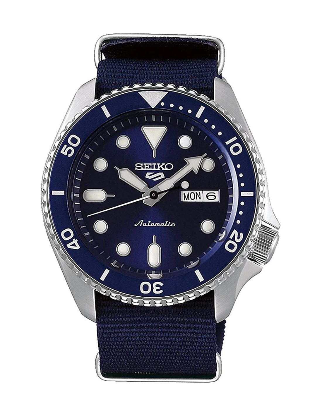 Montre Seiko 5 Sports SRPD51K2 Automatique Homme - Cadran Bleu, Bracelet NATO Bleu