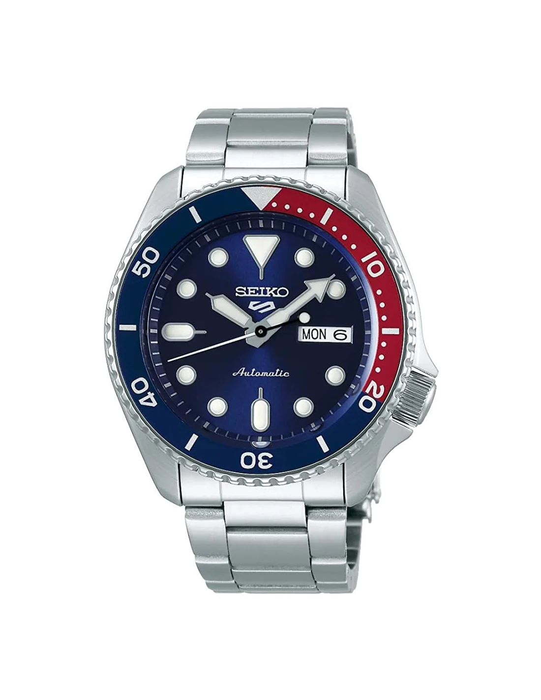 Montre Seiko 5 SRPD53K1 Automatique Homme - Lunette Pepsi, Cadran Bleu, Acier