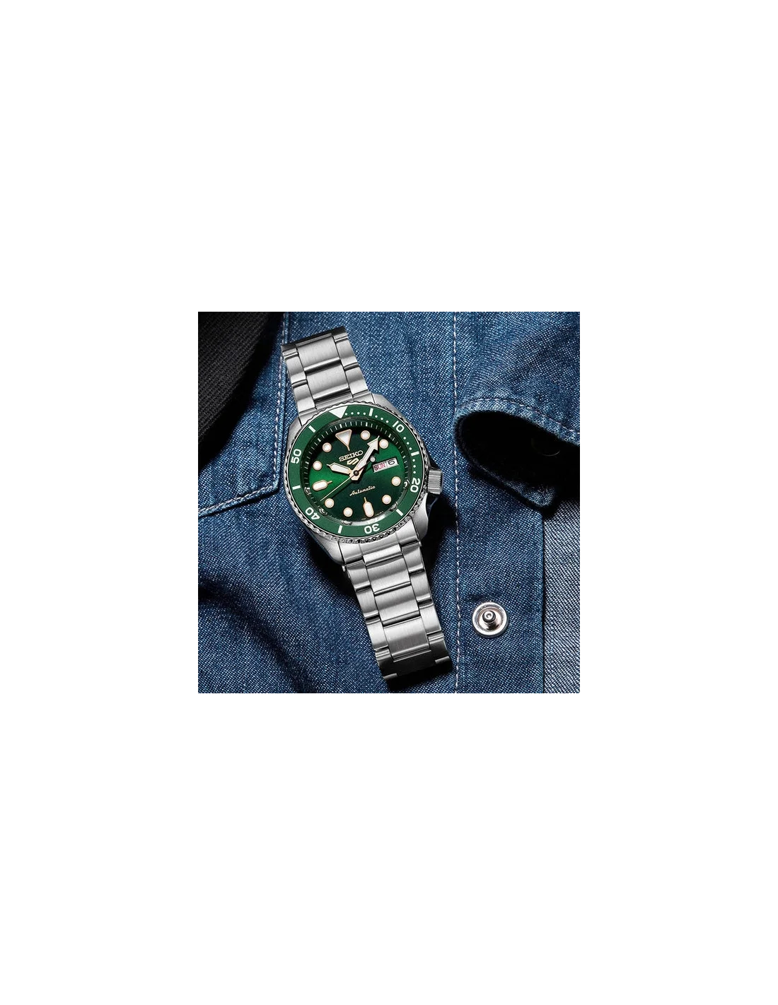 Seiko 5 Sports SRPD63K1 - Montre automatique de plongée homme, cadran vert vue 3