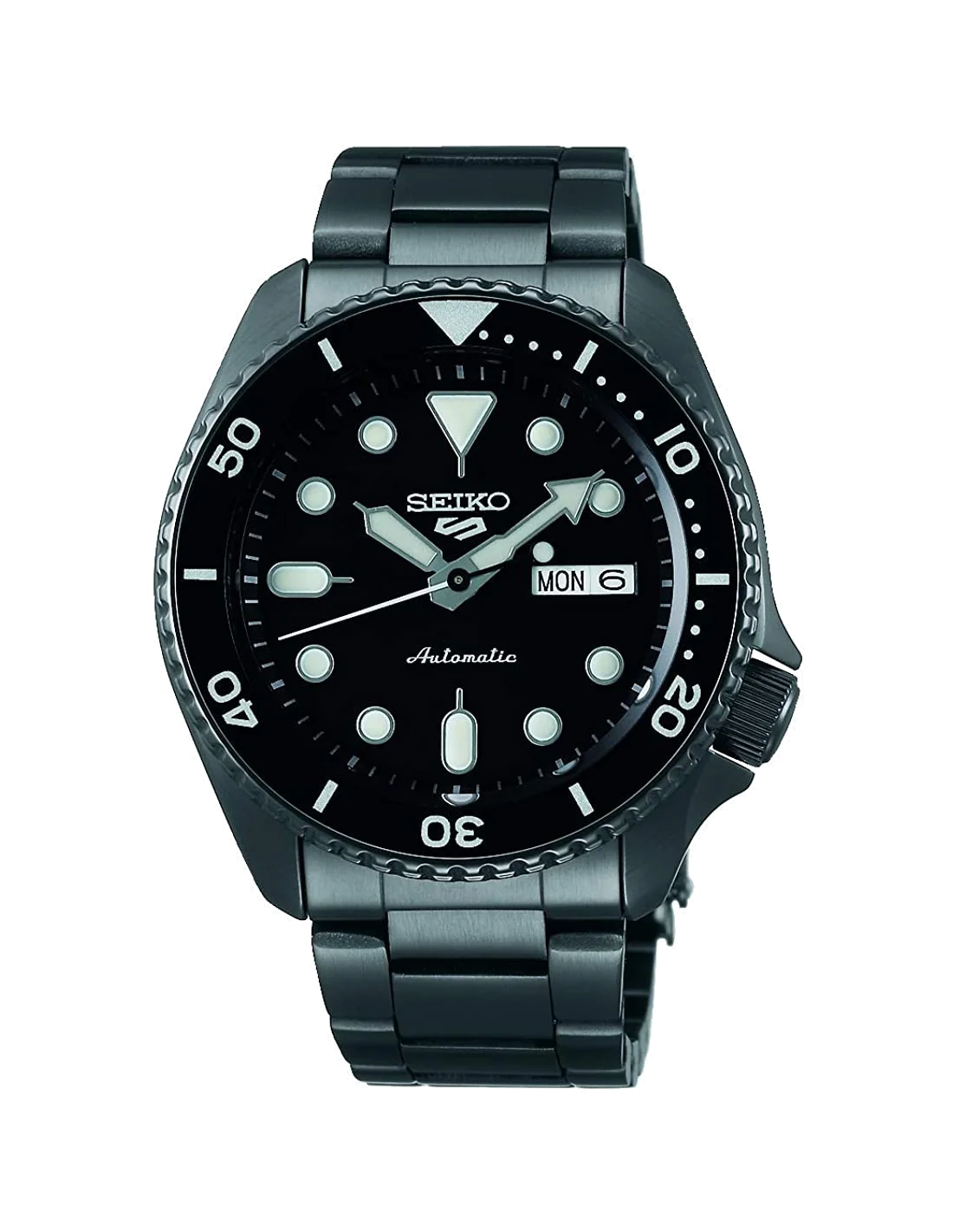Montre Seiko 5 SRPD65K1 Automatique Homme - Boîtier Acier PVD Noir, Cadran Noir, bracelet en acier
