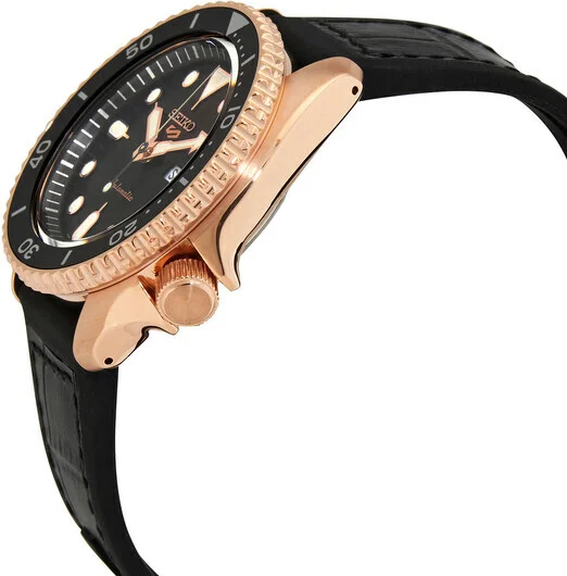 Montre Seiko 5 Sports SRPD76K1 Automatique Homme - Boîtier Or Rose, Cadran Noir, Bracelet Acier vue 3