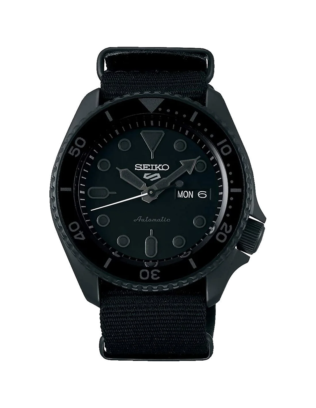 Montre Homme Seiko 5 Sports SRPD79K1 Automatique Noir Mat Bracelet Nylon