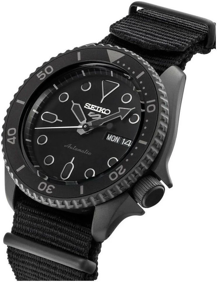 Montre Homme Seiko 5 Sports SRPD79K1 Automatique Noir Mat Bracelet Nylon vue 2