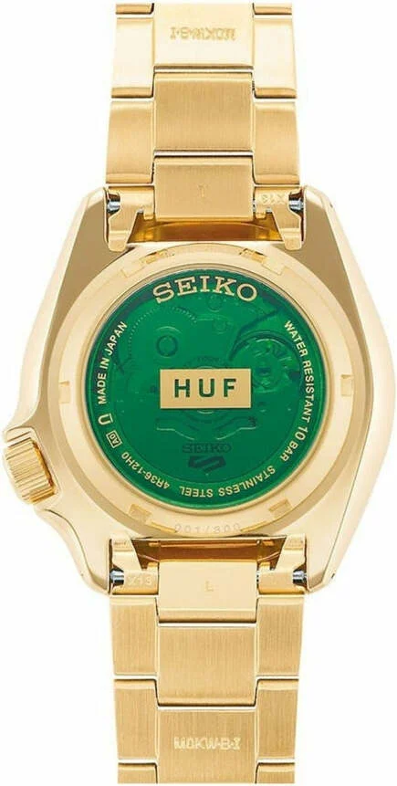 Montre Homme Seiko 5 Sports SRPJ20 HUF - Automatique, Cadran Vert, Boîtier Or vue 2