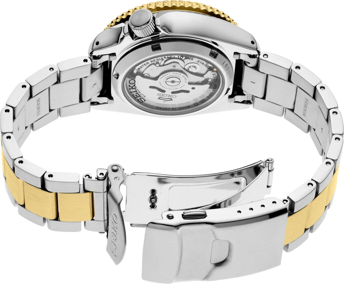 Montre Seiko SRPK22BR Automatique Homme - Boîtier Acier Bicolore, Cadran Marron vue 3