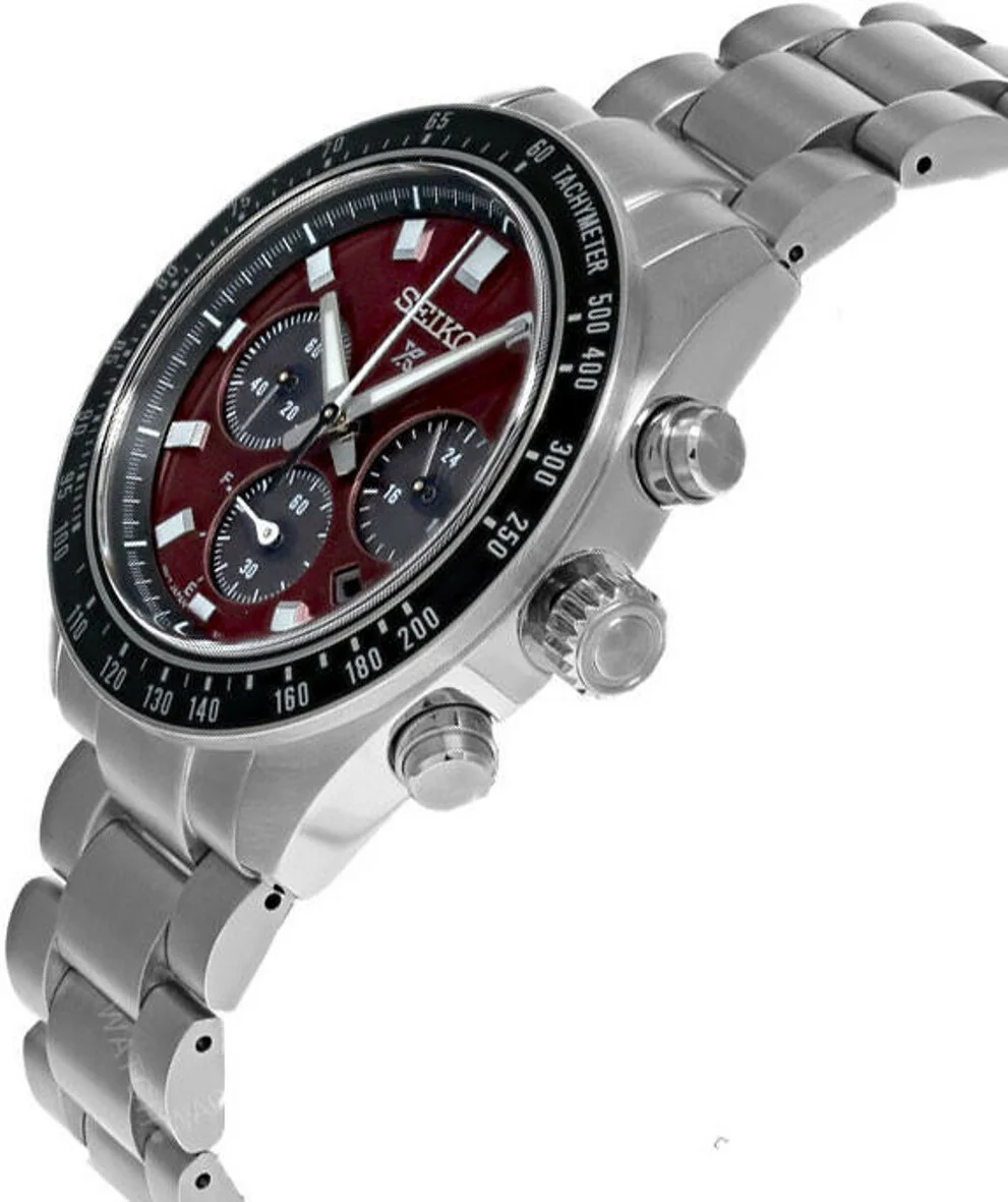 Montre Homme Seiko Prospex Speedtimer Solar SSC927 - Chronographe Solaire Cadran Rouge Acier vue 2