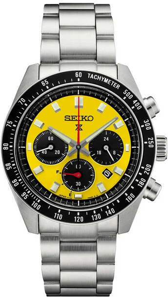 Montre Homme Seiko Prospex Speedtimer Solar SSC929 Chronographe Cadran Jaune Acier