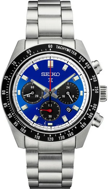 Montre Homme Seiko Prospex Speedtimer SSC931 Chronographe Solaire Cadran Bleu Acier