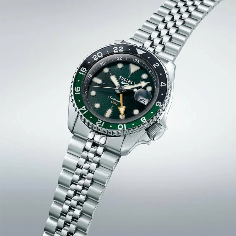Montre Seiko SSK035K1 GMT Automatique Homme - Cadran Vert Soleillé, Acier vue 2